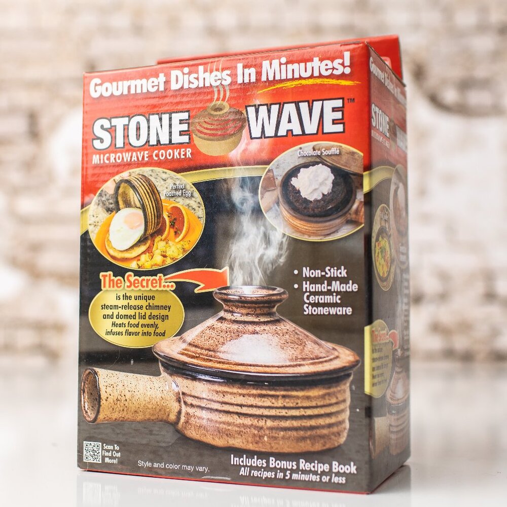 Stone Wave Microwave Cooker Non-Stick Ceramic Stoneware As Seen On‎ TV NEW